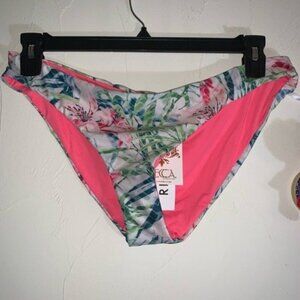 Becca ETC Lush Lagoon Bikini Bottoms with Shirred Sides Size Large